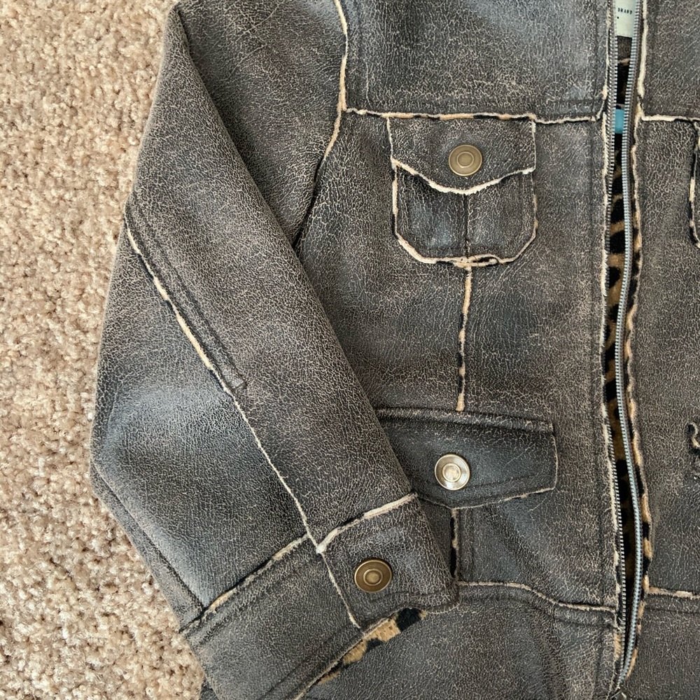 Cherokee XS leather vintage jacket size 4/5 yr